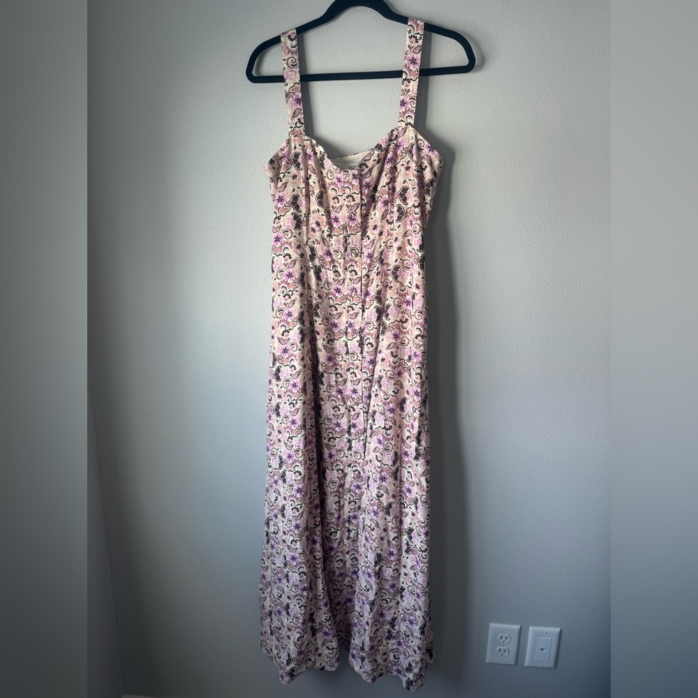 Z Supply Floral Maxi Dress in Light Pink and Purple